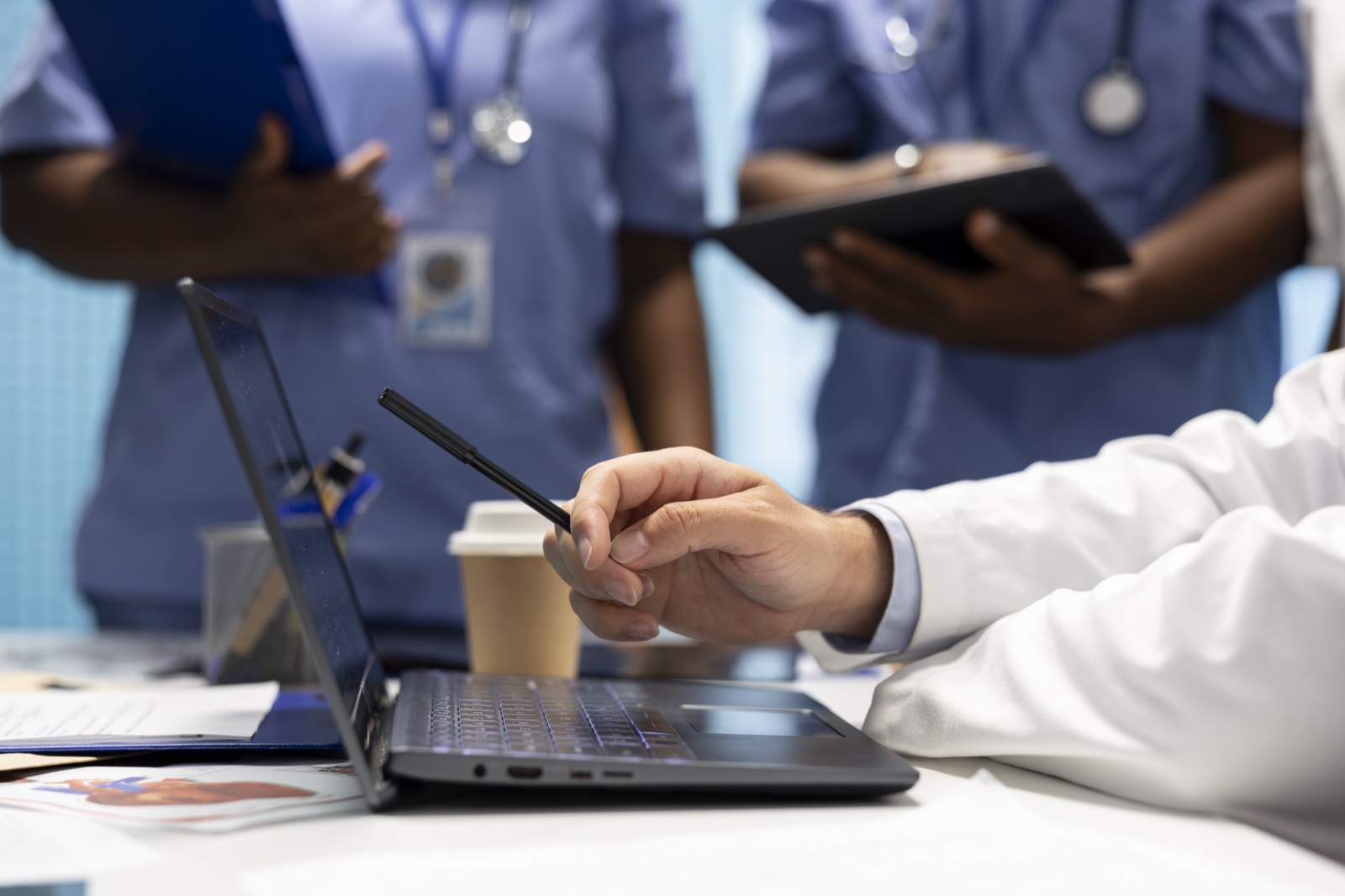 Black healthcare professional using digital technology