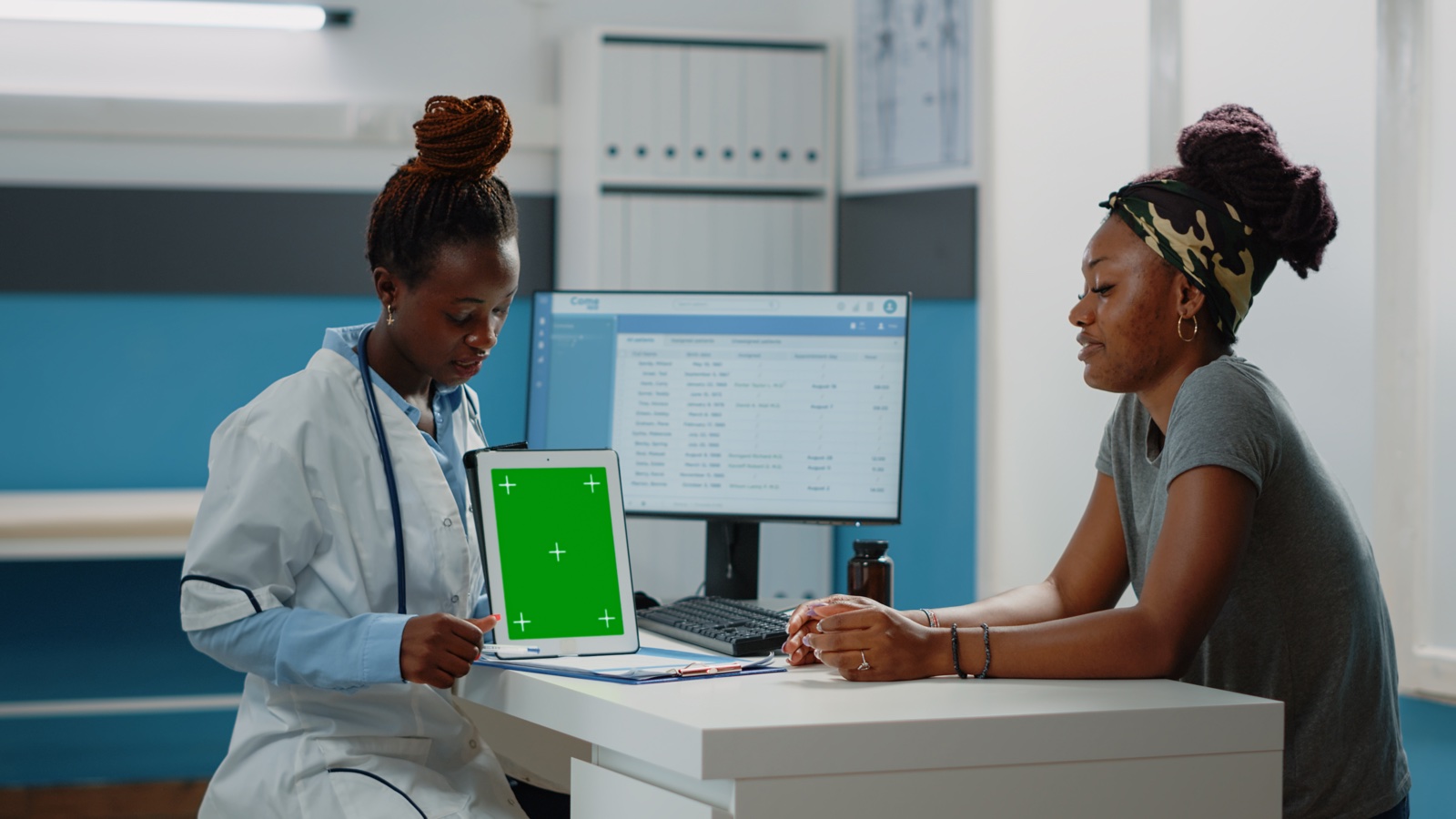 Black patient using digital health portal
